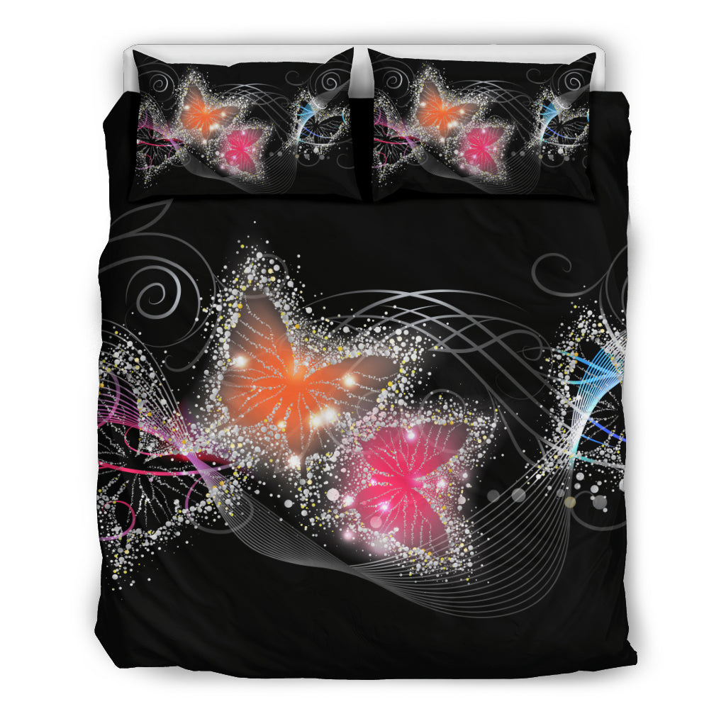 Colorful Sparkling Butterflies Bedding Set