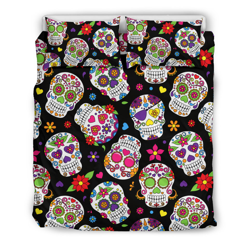 Colorful Sugar Skulls Bedding Set