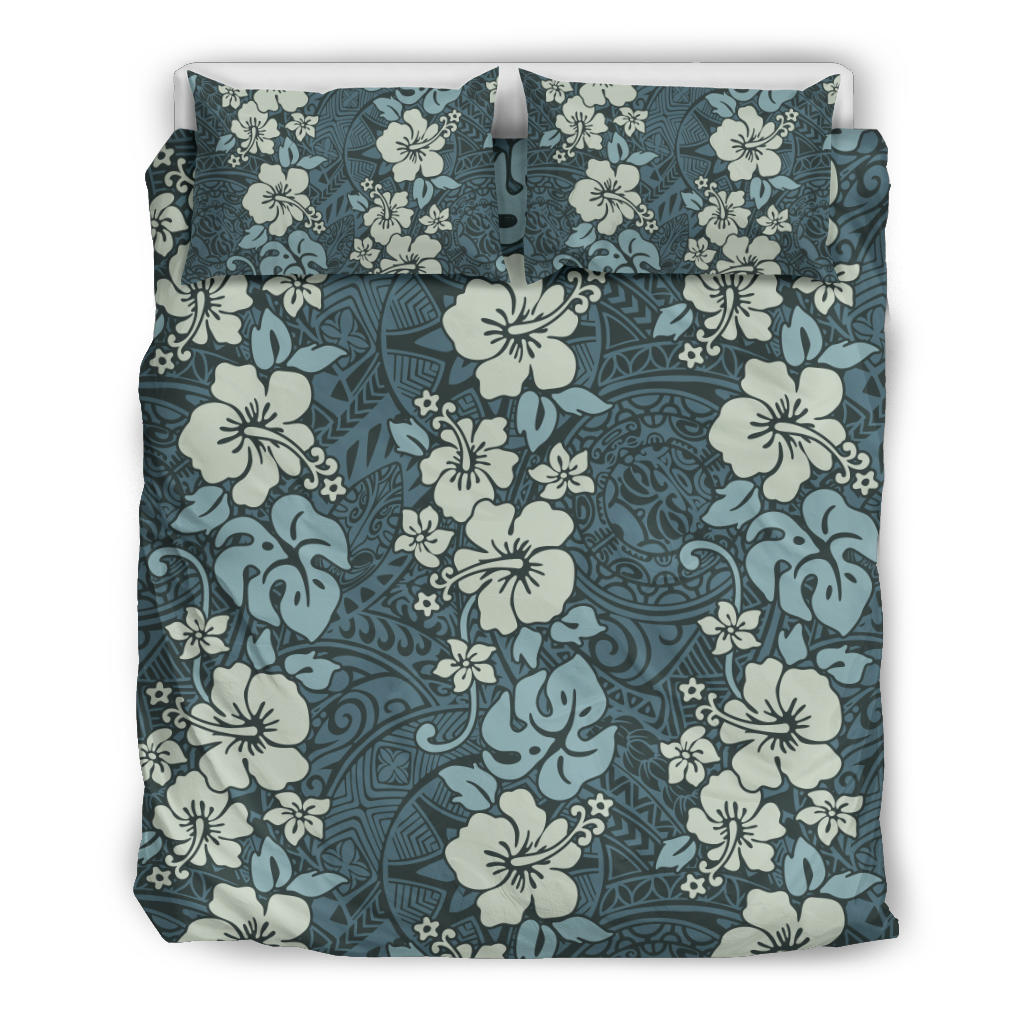 Green Floral Tribal Polynesian Bedding Set