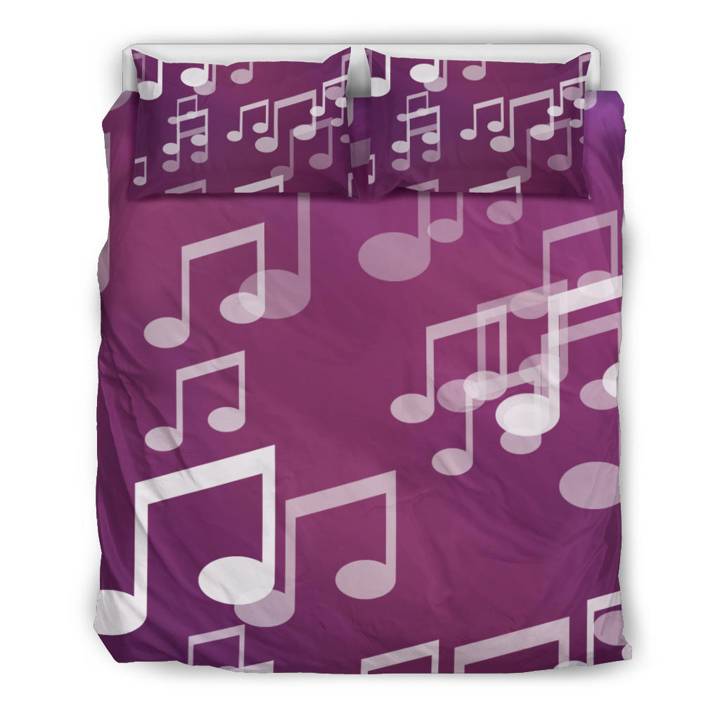 Purple Musical Notes Bedding Set