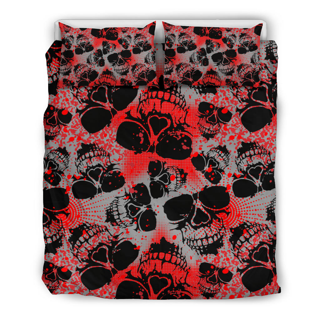 Red Skulls Bedding Set