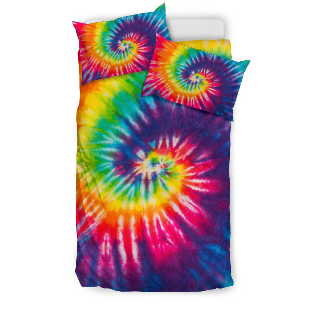 Colorful Tie Dye Spiral Bedding Set