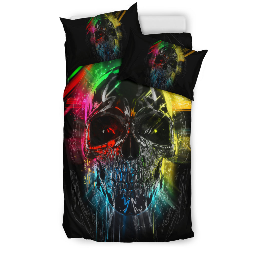 Colorful Metal Skull Bedding Set