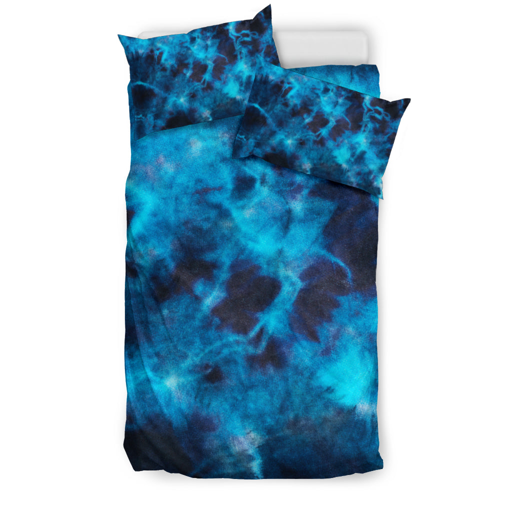 Blue Tie Dye Grunge Bedding Set