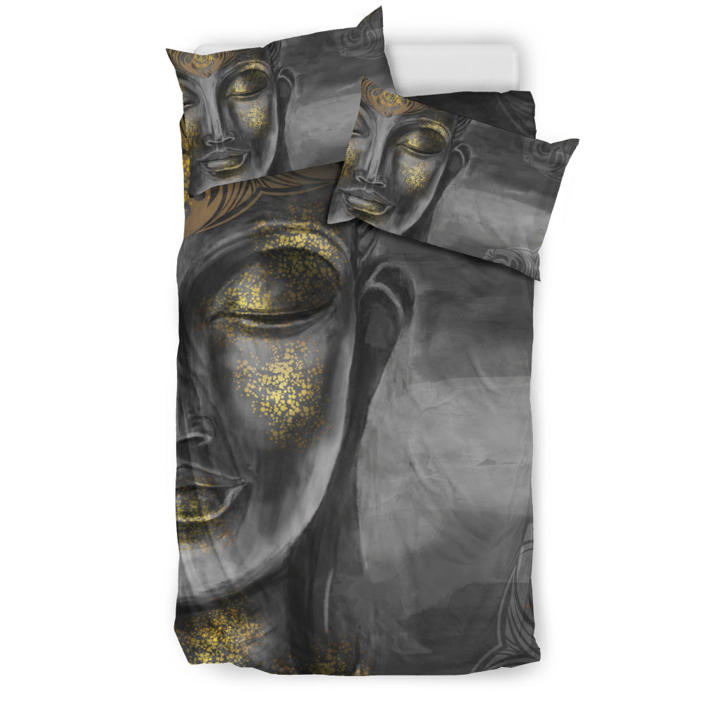 Gold Buddha Face Bedding Set