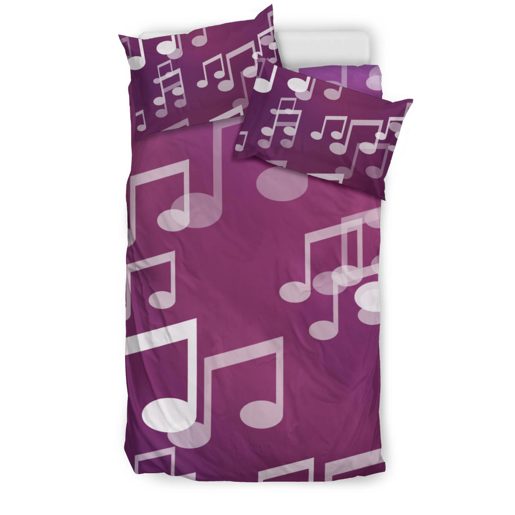 Purple Musical Notes Bedding Set