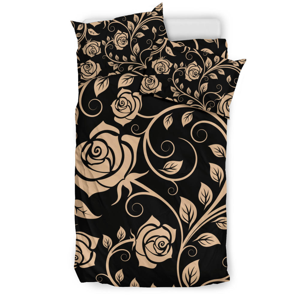 Tan Roses Bedding Set