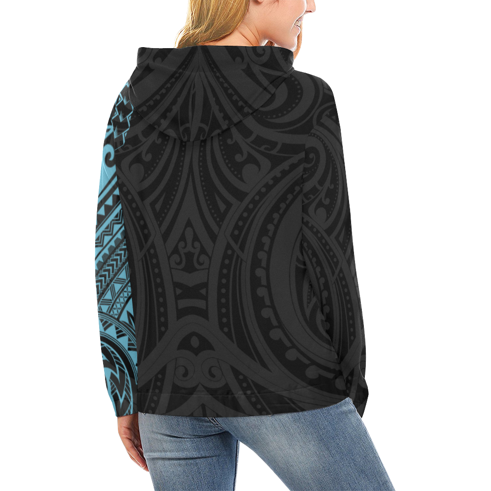 Blue Chest Maori Tribal Polynesian Hoodie