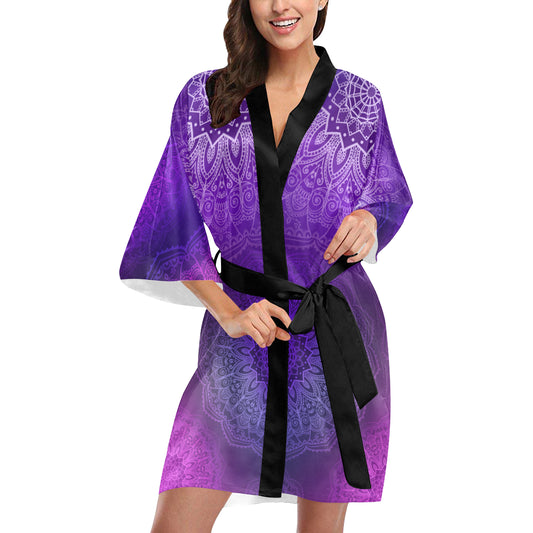 Purple Mandalas Kimono Robe