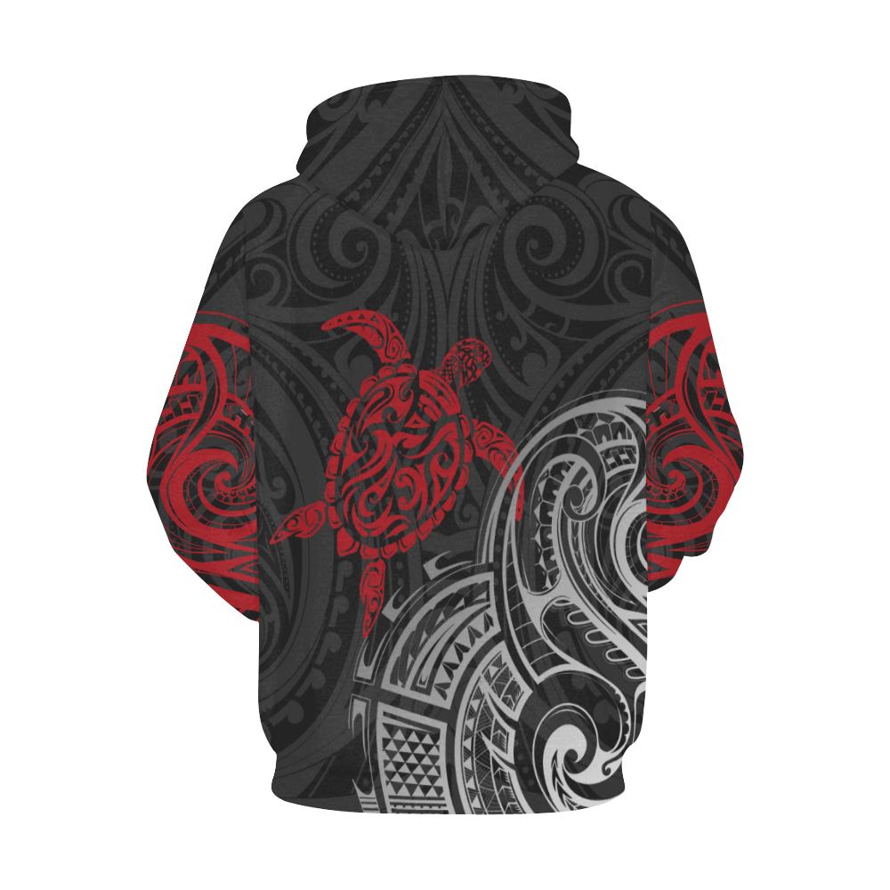 Red Turtle Maori Tribal Polynesian Hoodie