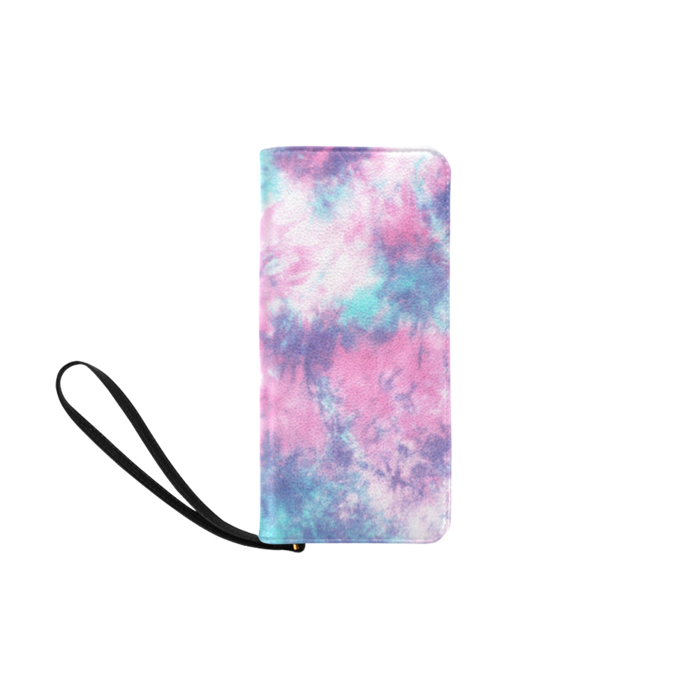 Blue & Pink Cotton Candy Tie Dye Clutch Purse