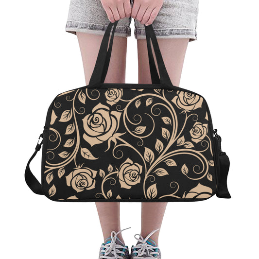 Tan Roses Decor Fitness Bag Fitness