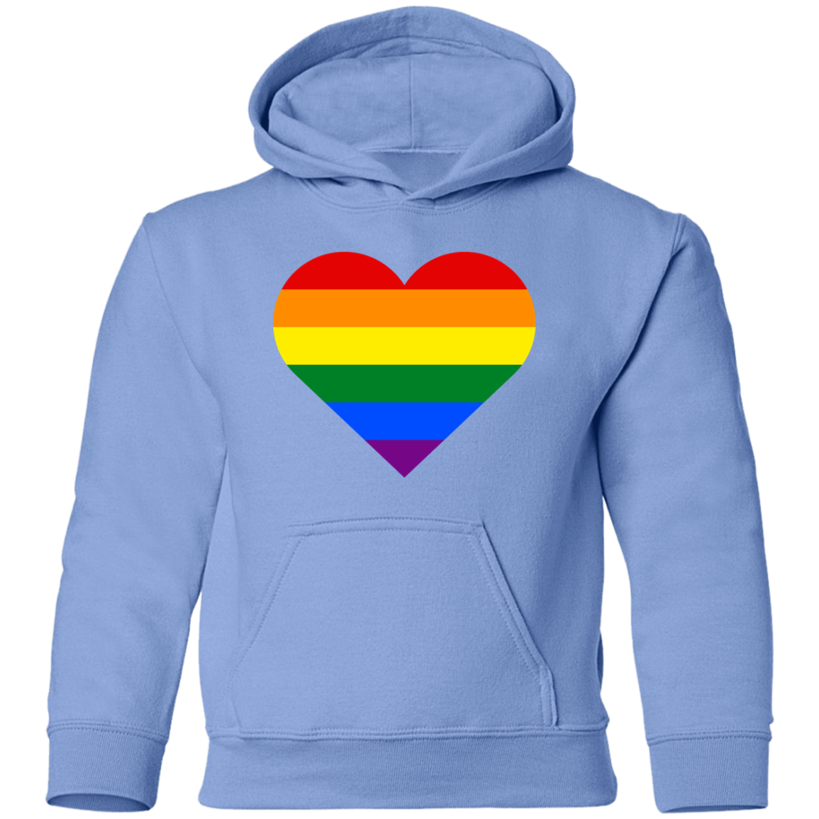 Rainbow Stripes Heart Kids Hoodie