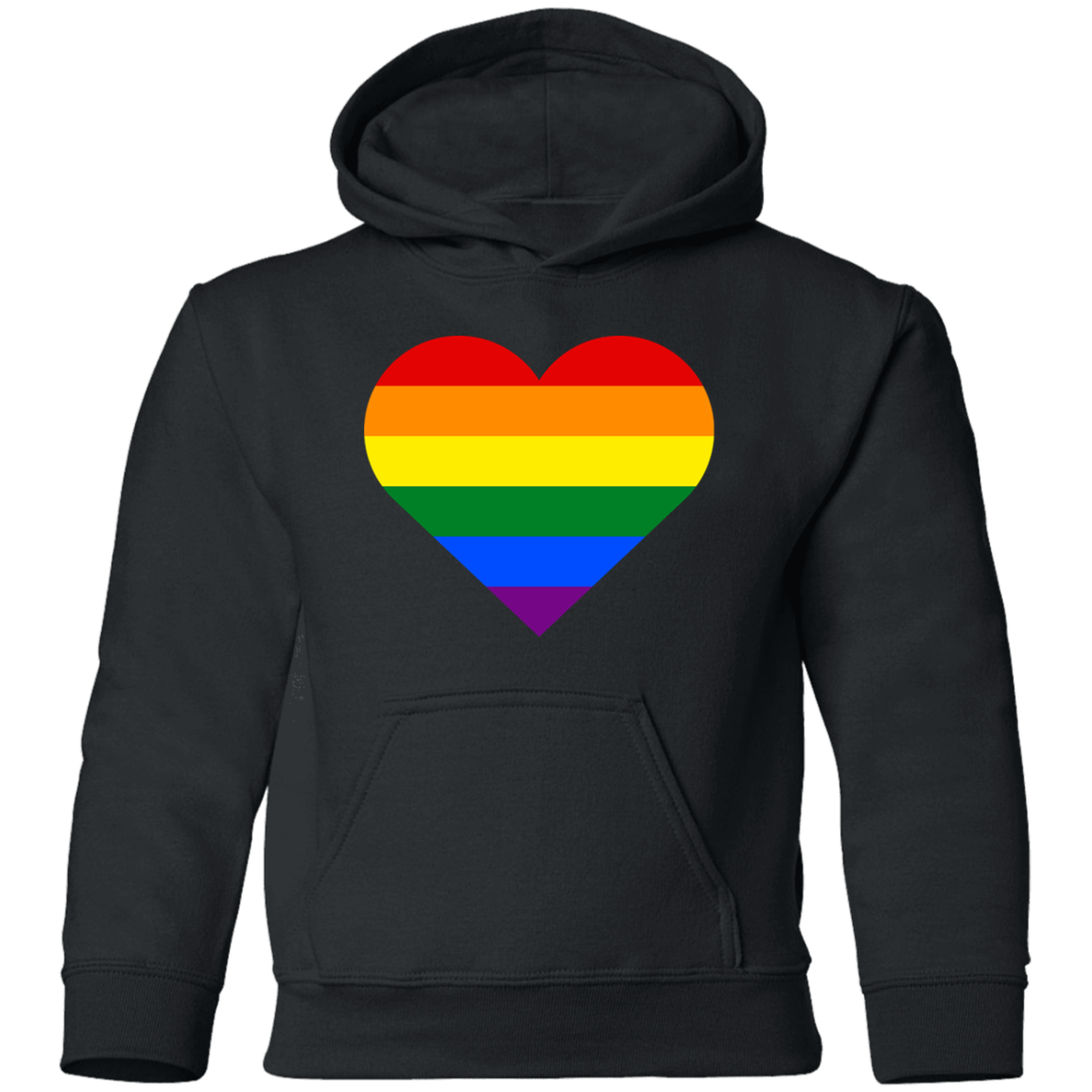 Rainbow Stripes Heart Kids Hoodie