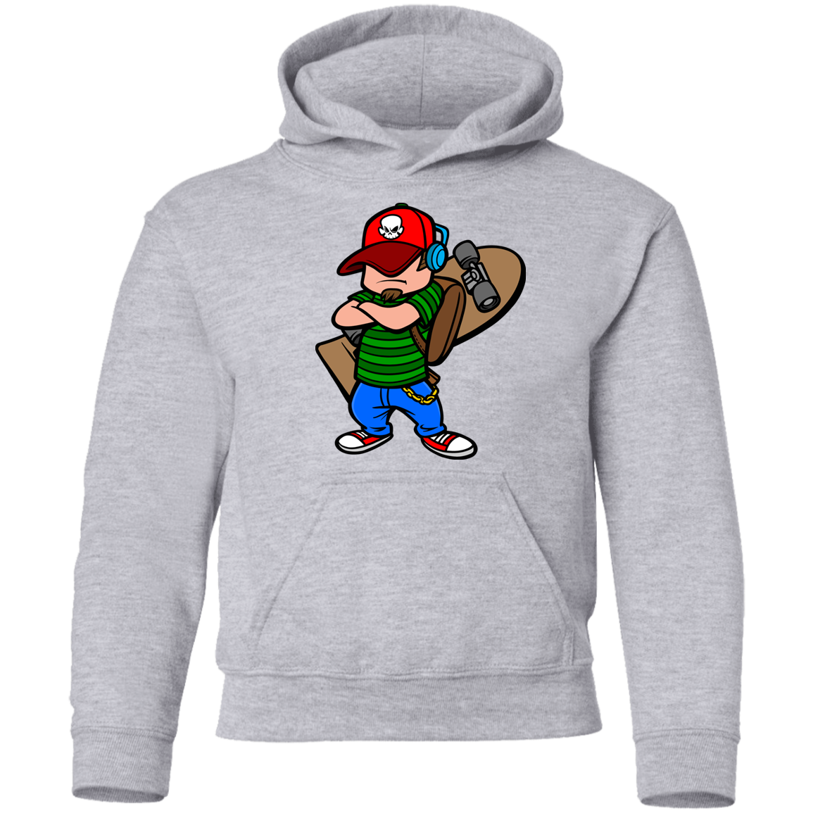 Skater Boy Cartoon Kids Hoodie