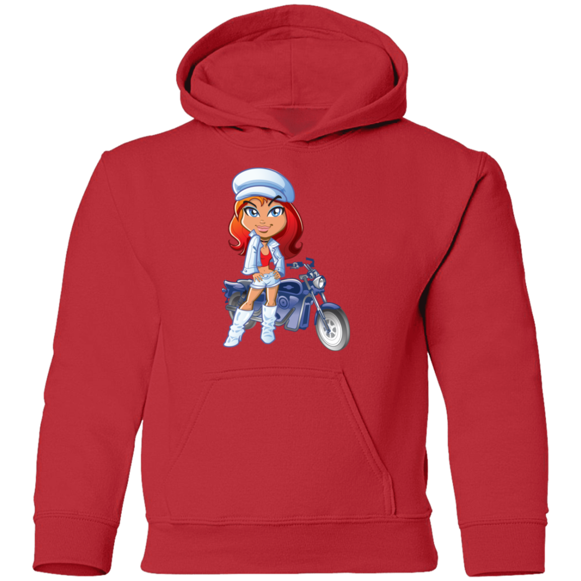 Motorcycle Girl Kids Hoodie