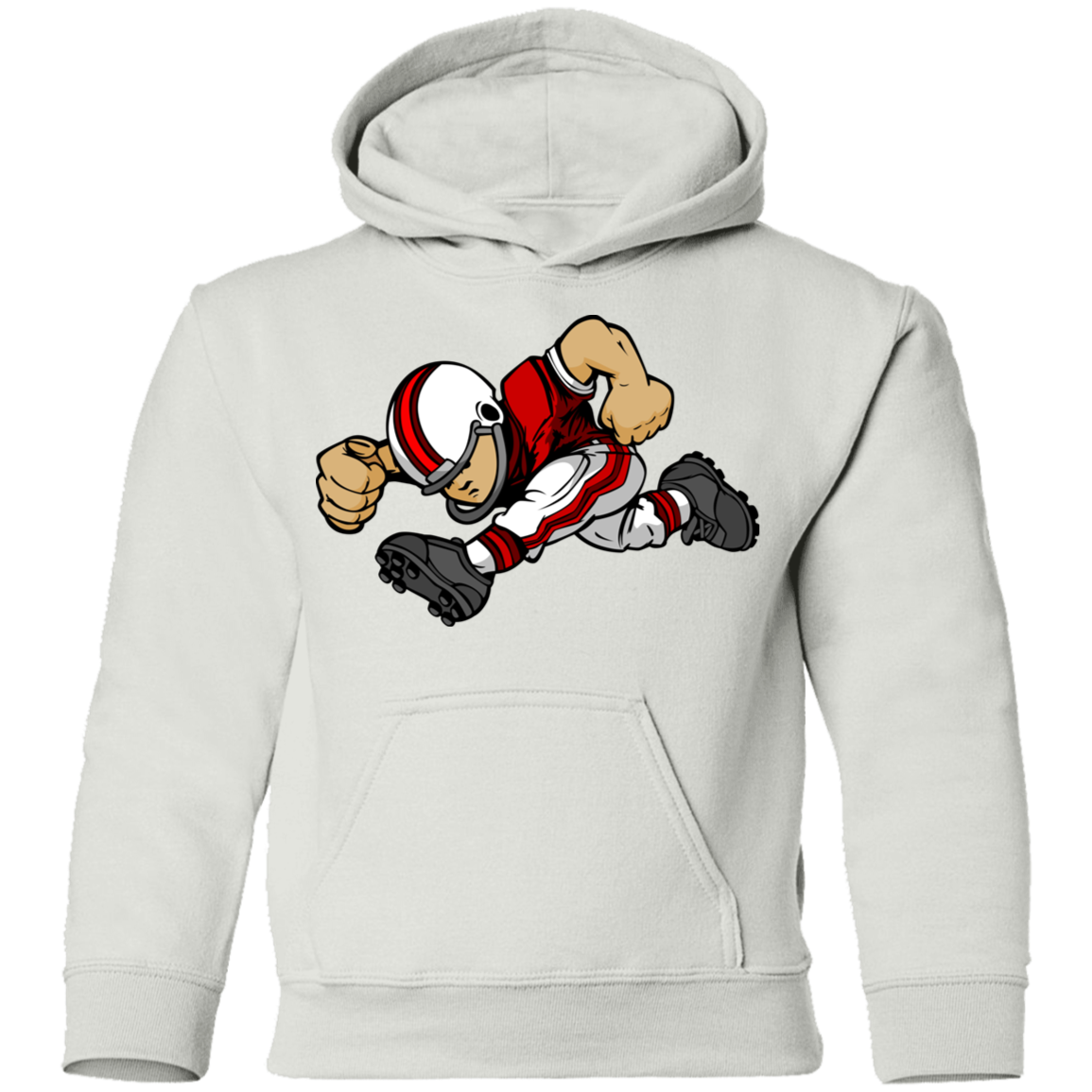 Football Player Cartoon Kids Hoodie