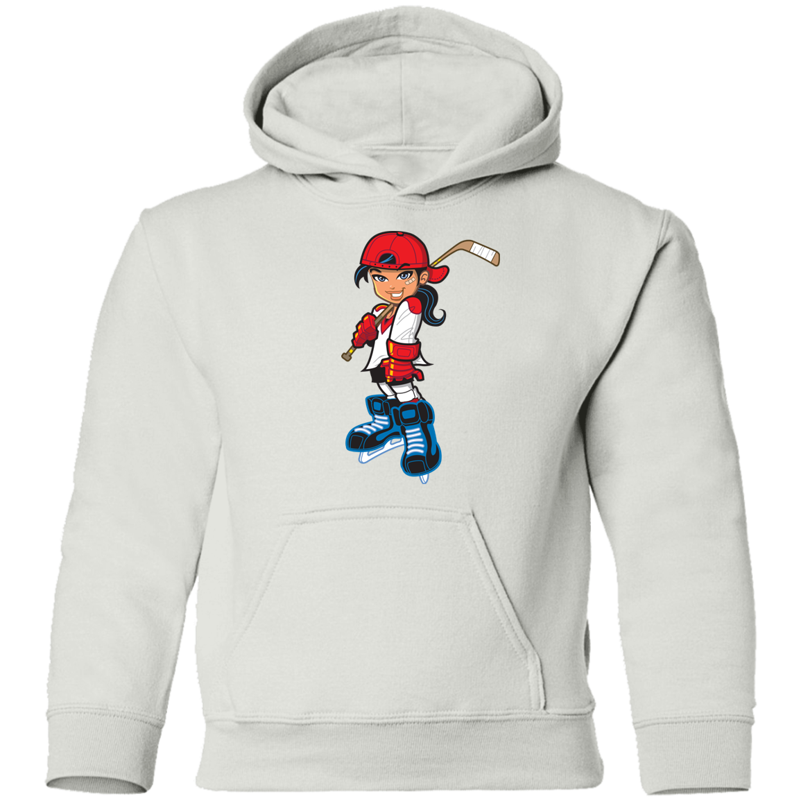 Hockey Girl Cartoon Kids Hoodie