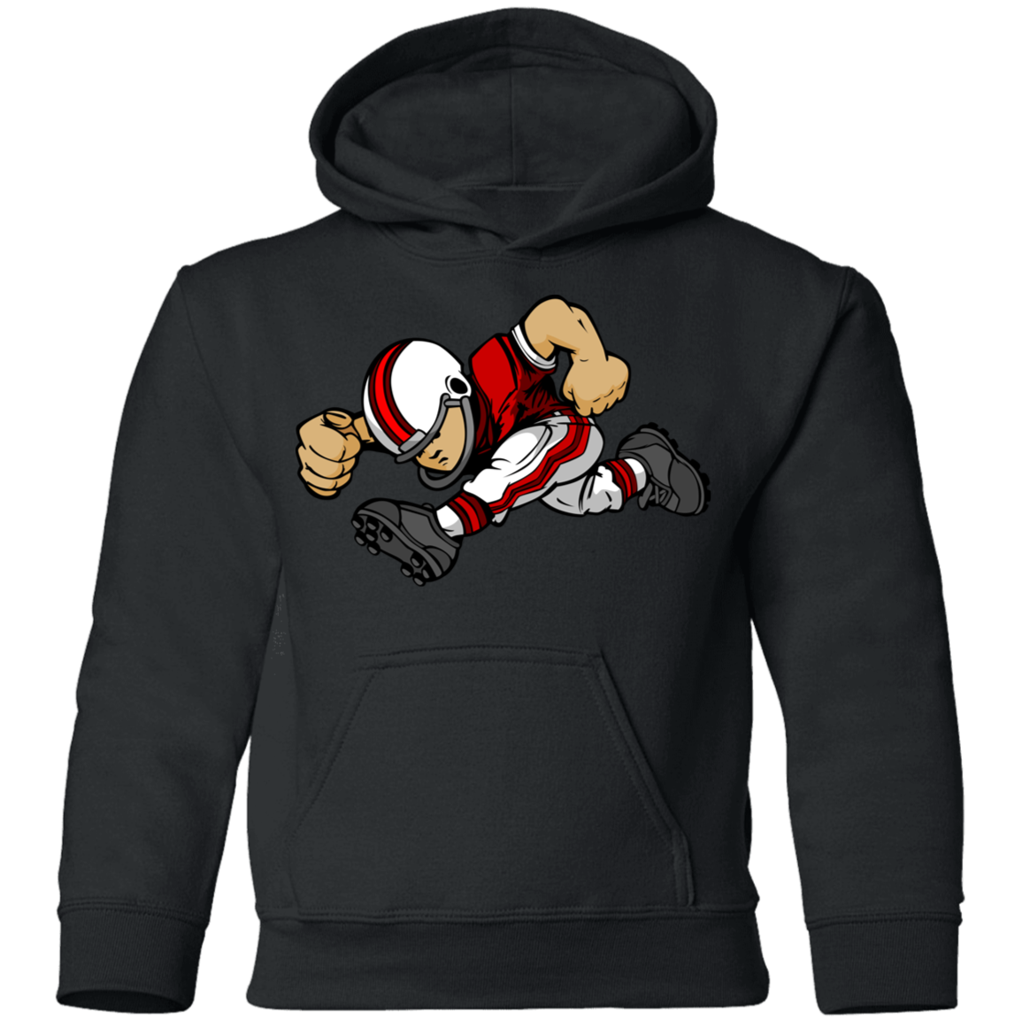 Football Player Cartoon Kids Hoodie
