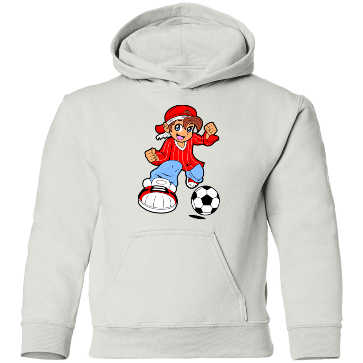Soccer Boy Cartoon Kids Hoodie