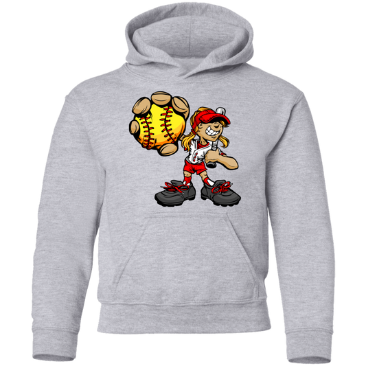 Softball Girl Kids Hoodie
