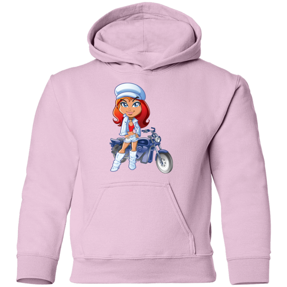 Motorcycle Girl Kids Hoodie