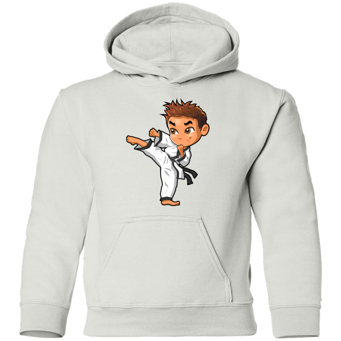 Karate Cartoon Boy Kids Hoodie