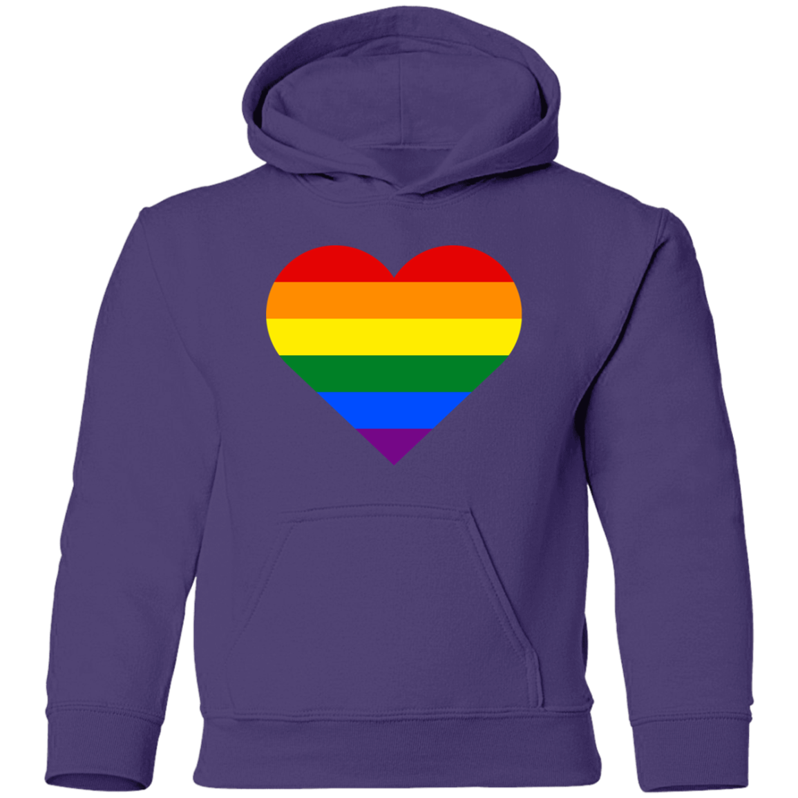 Rainbow Stripes Heart Kids Hoodie