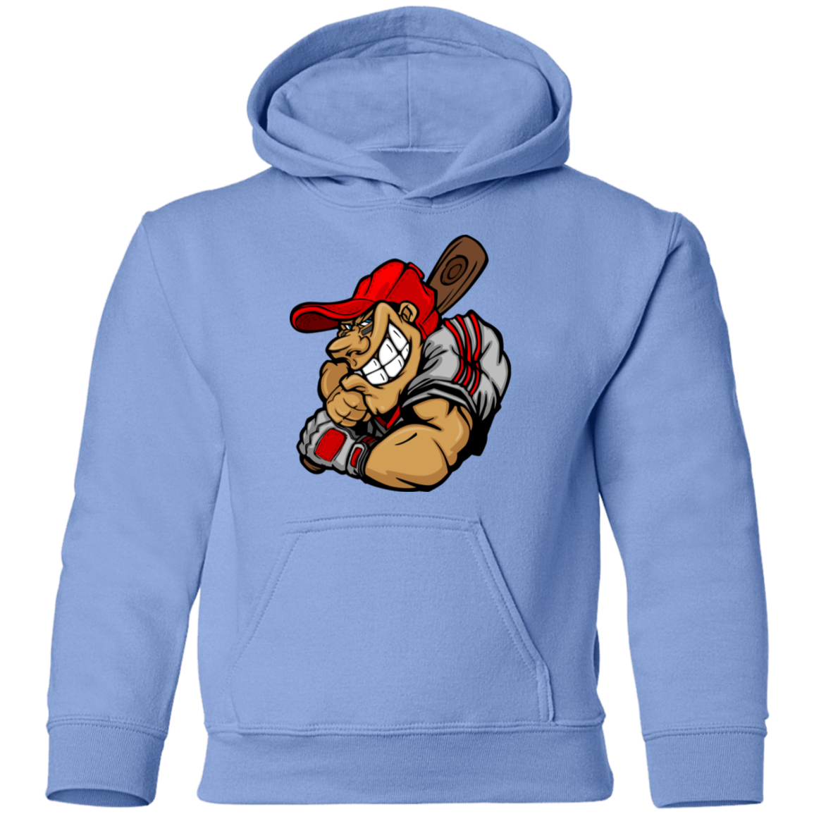 Baseball Player Cartoon Kids Hoodie