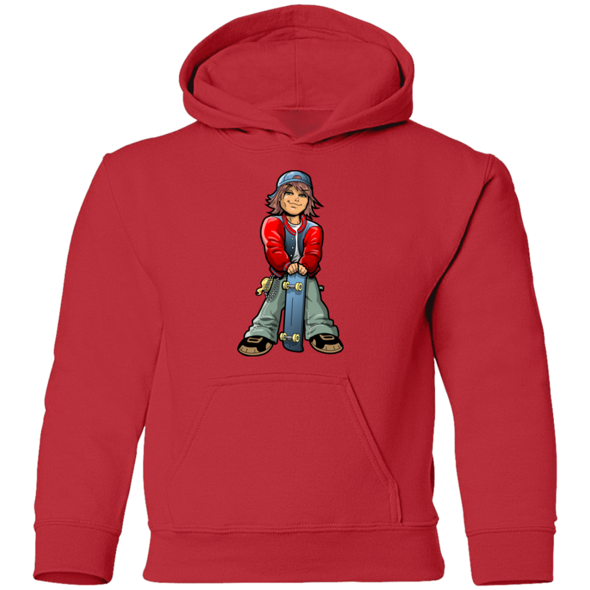 Skater Boy Cartoon Kids Hoodie