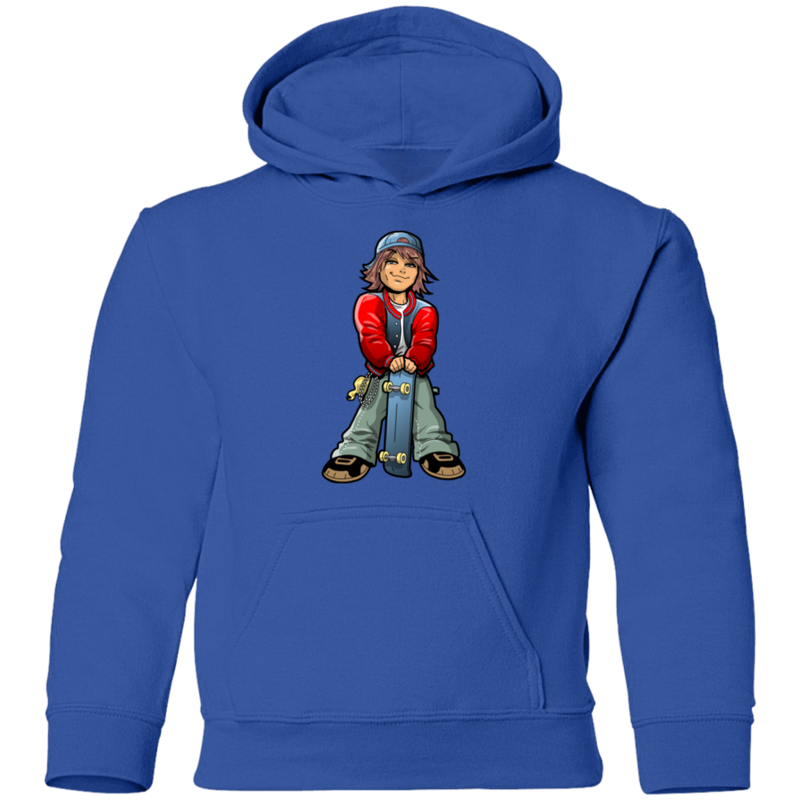 Skater Boy Cartoon Kids Hoodie