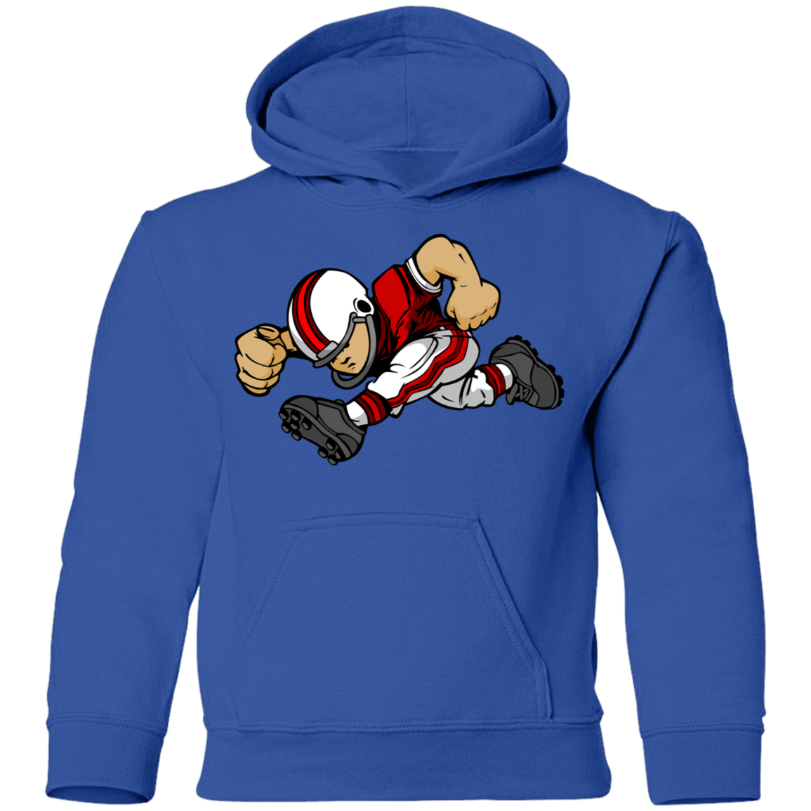 Football Player Cartoon Kids Hoodie