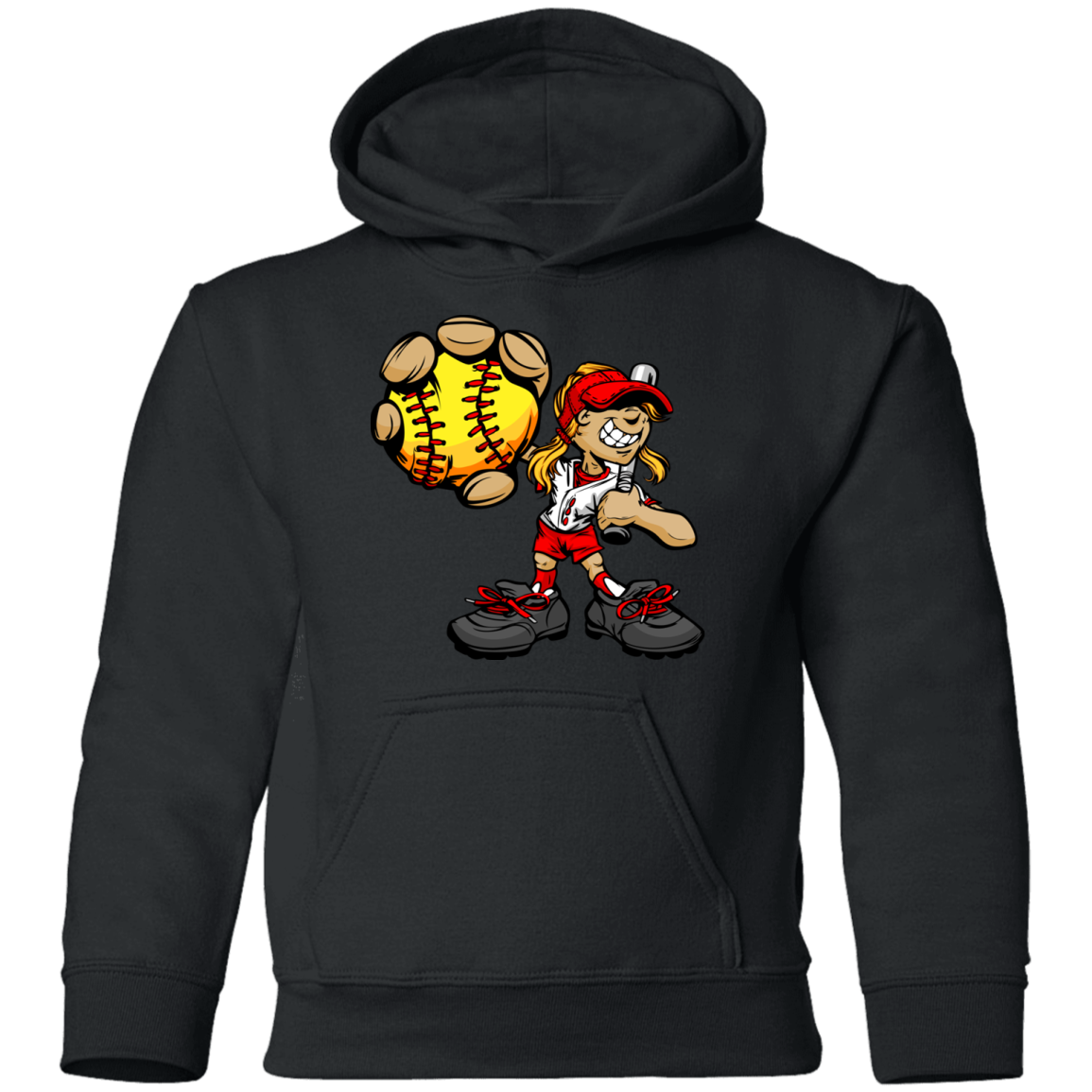 Softball Girl Kids Hoodie
