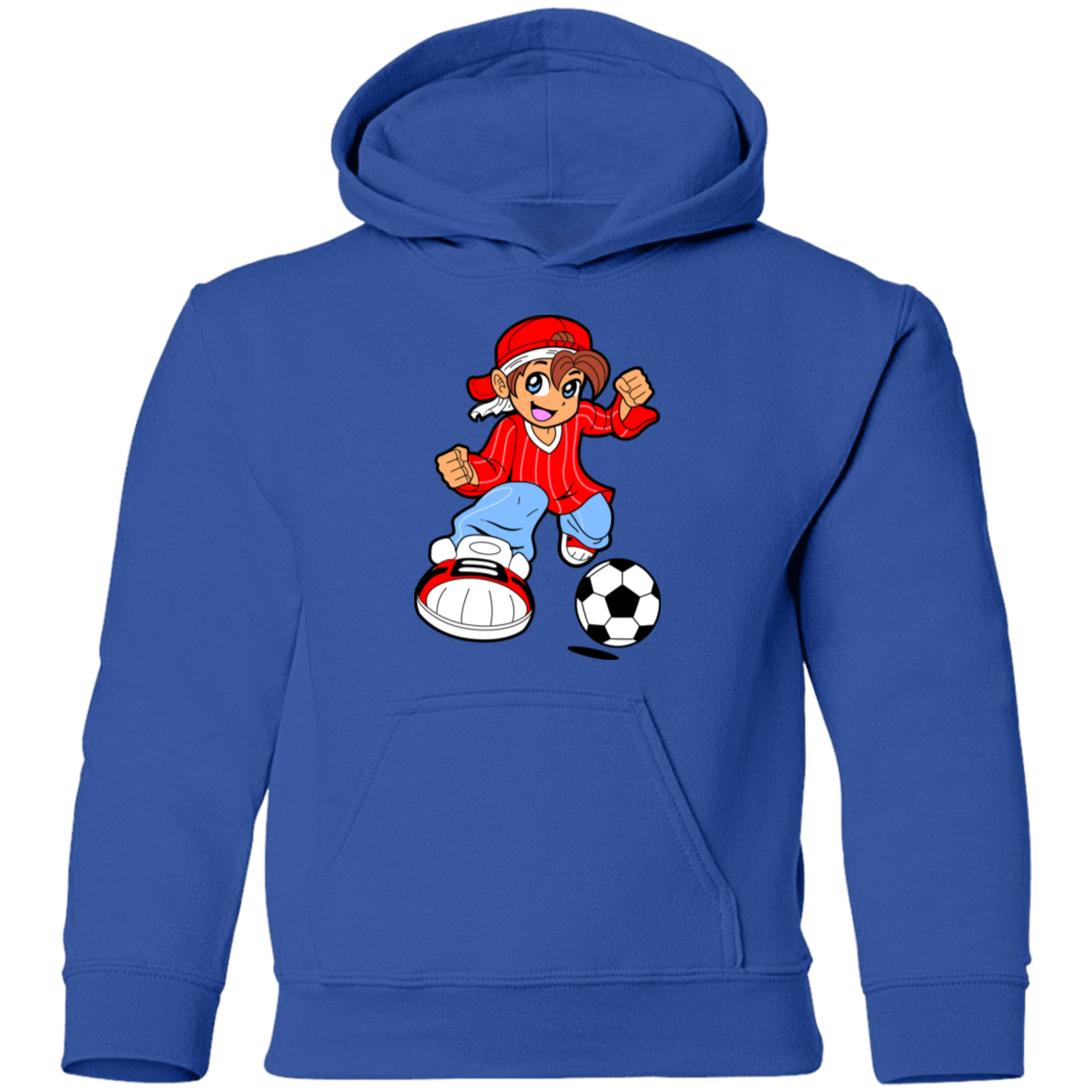 Soccer Boy Cartoon Kids Hoodie