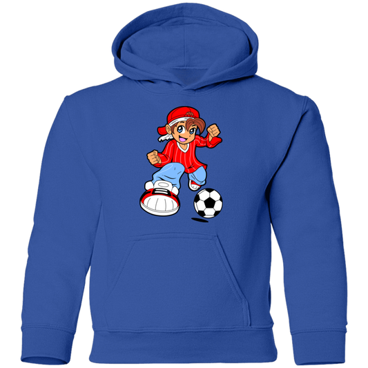 Soccer Boy Cartoon Kids Hoodie