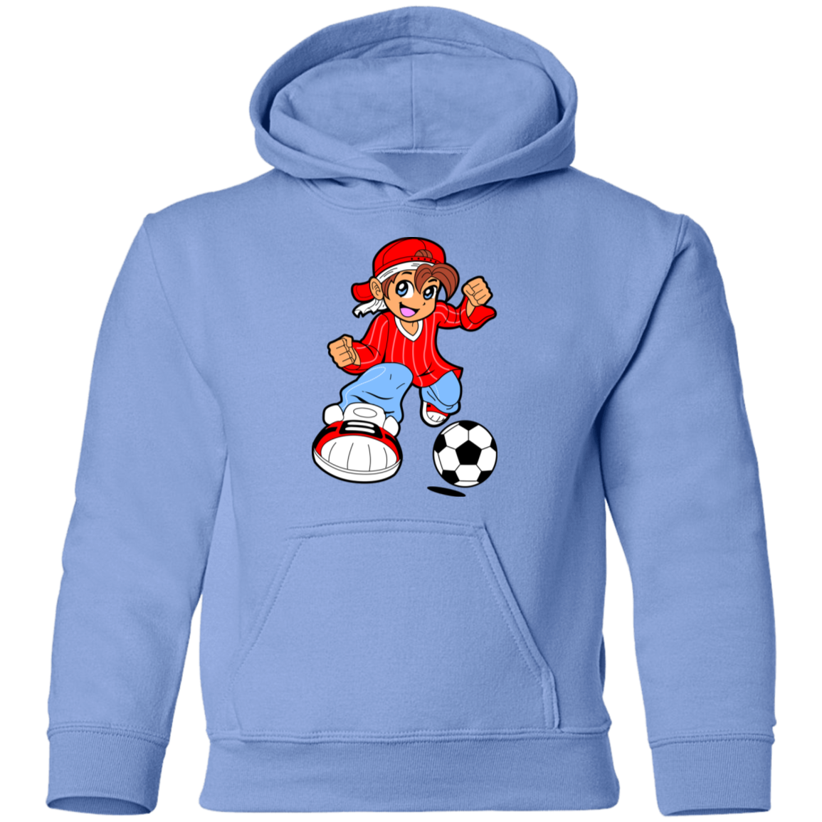 Soccer Boy Cartoon Kids Hoodie
