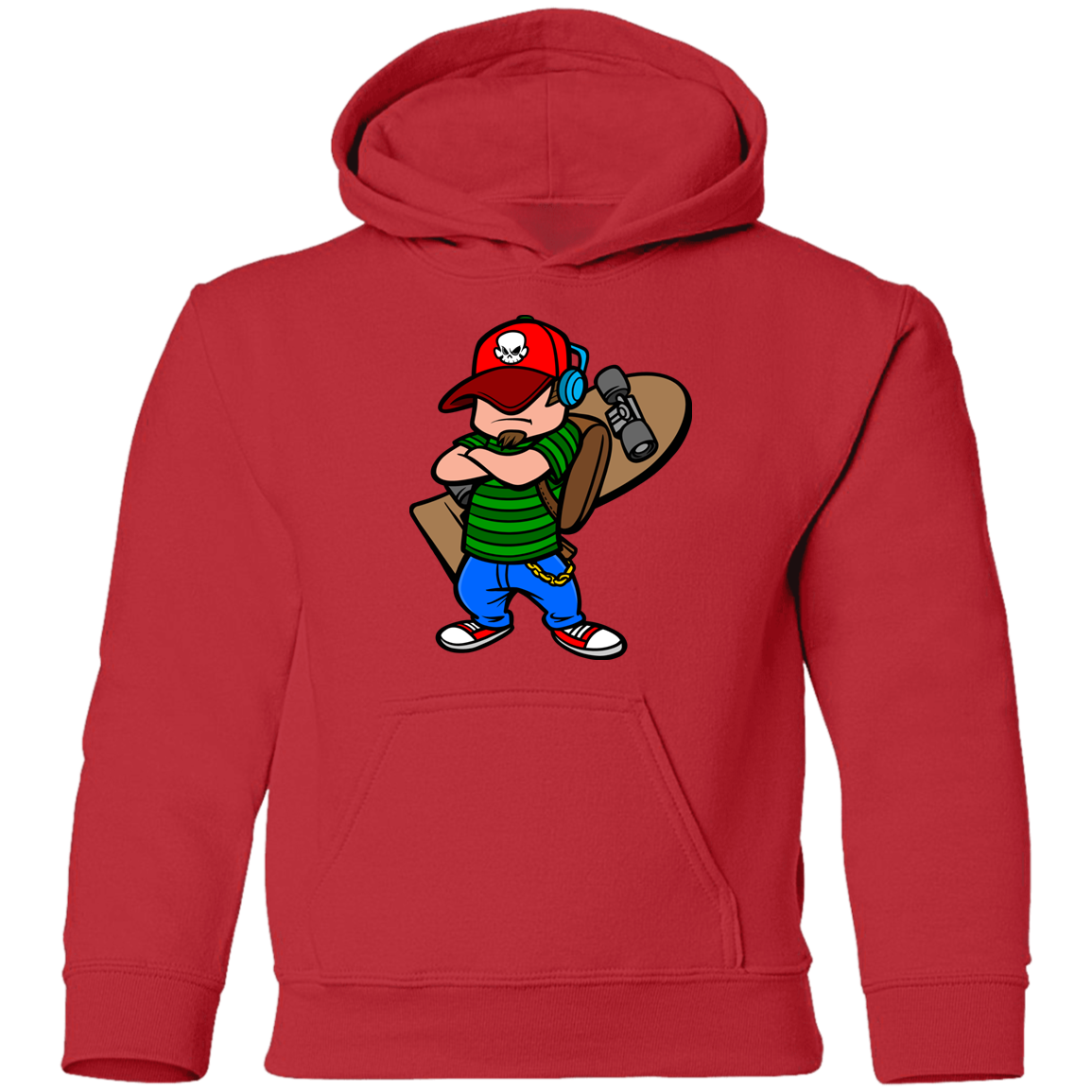 Skater Boy Cartoon Kids Hoodie