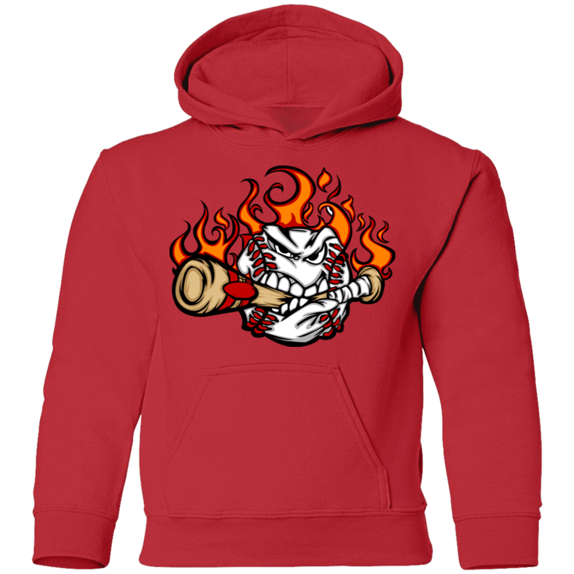 Baseball Biting Bat Kids Hoodie