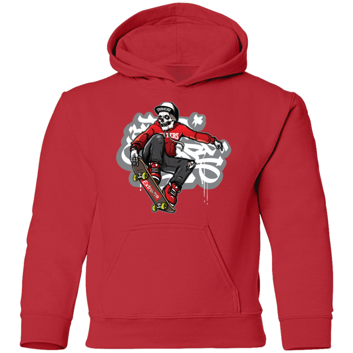 Skeleton Skater Kids Hoodie