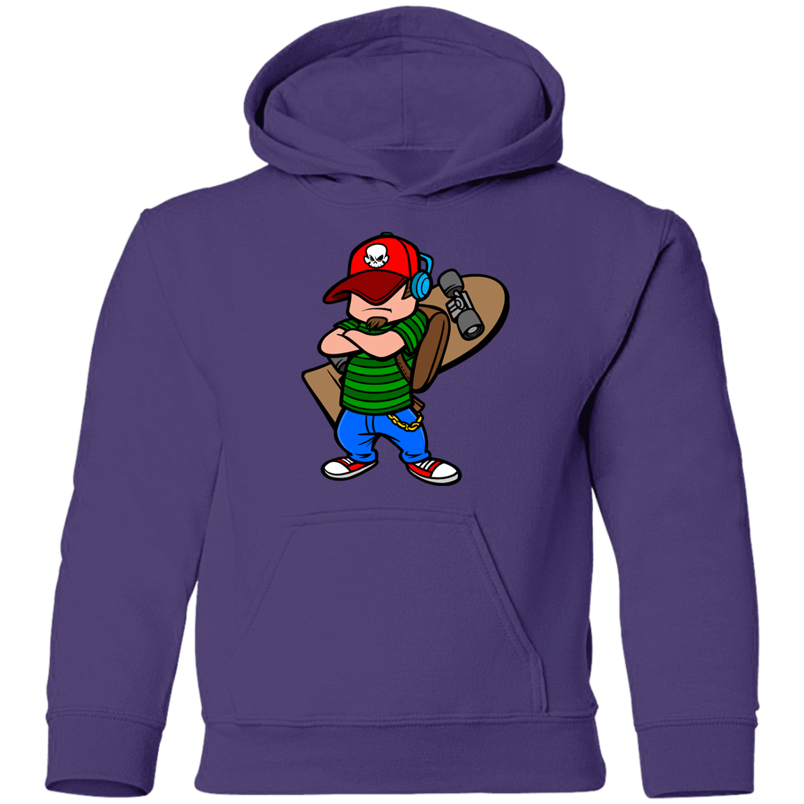 Skater Boy Cartoon Kids Hoodie