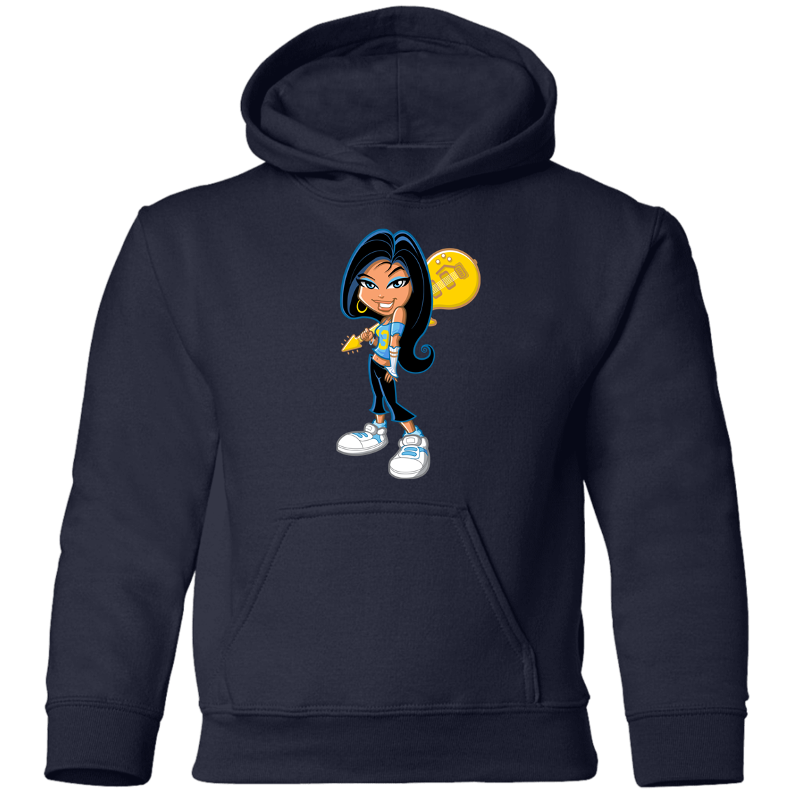 Guitar Girl Cartoon Kids Hoodie