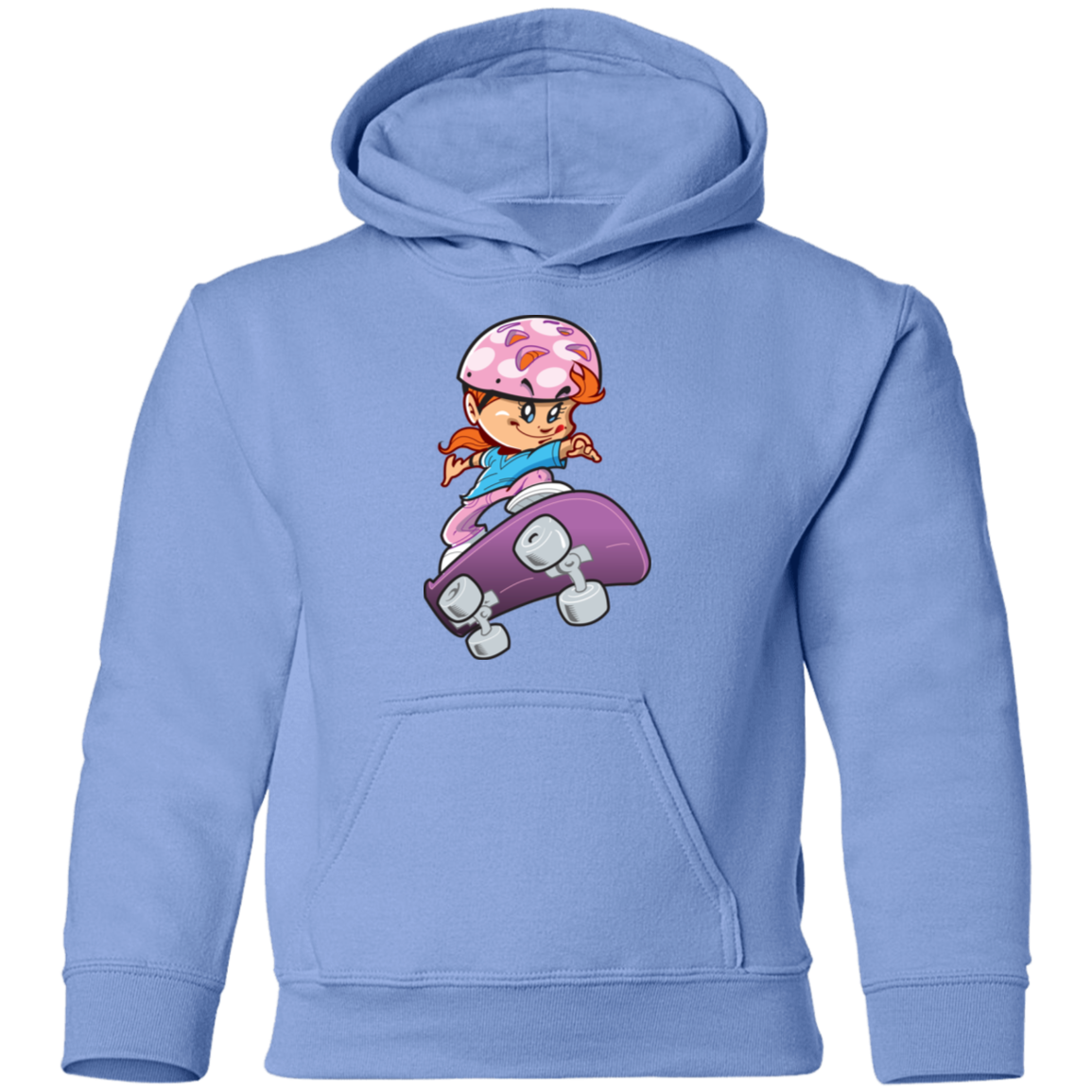 Skater Girl Cartoon Kids Hoodie