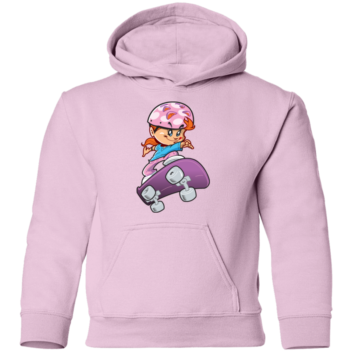 Skater Girl Cartoon Kids Hoodie