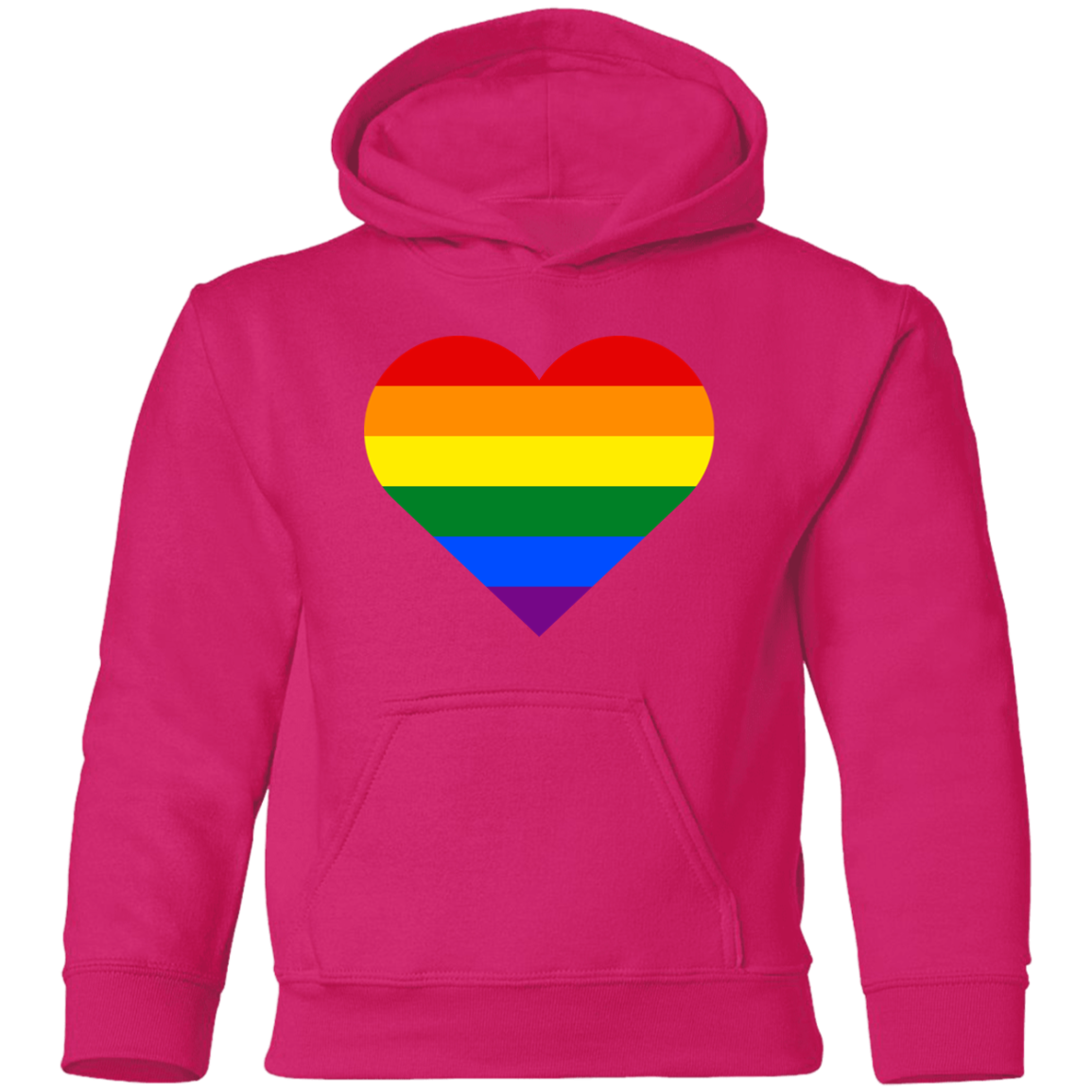 Rainbow Stripes Heart Kids Hoodie