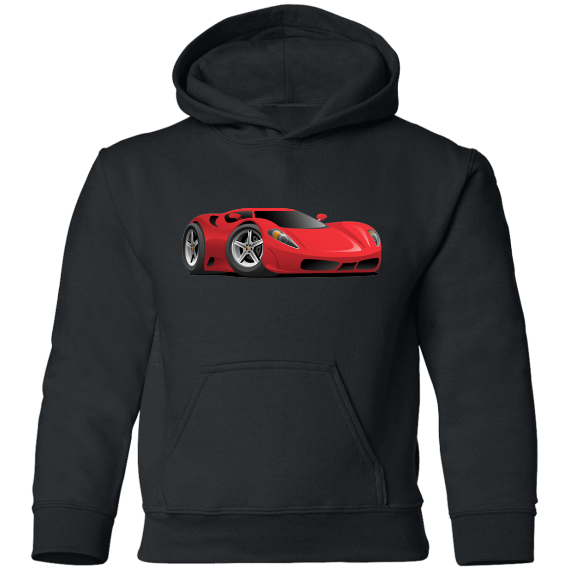 Red Sports Car Kids Hoodie