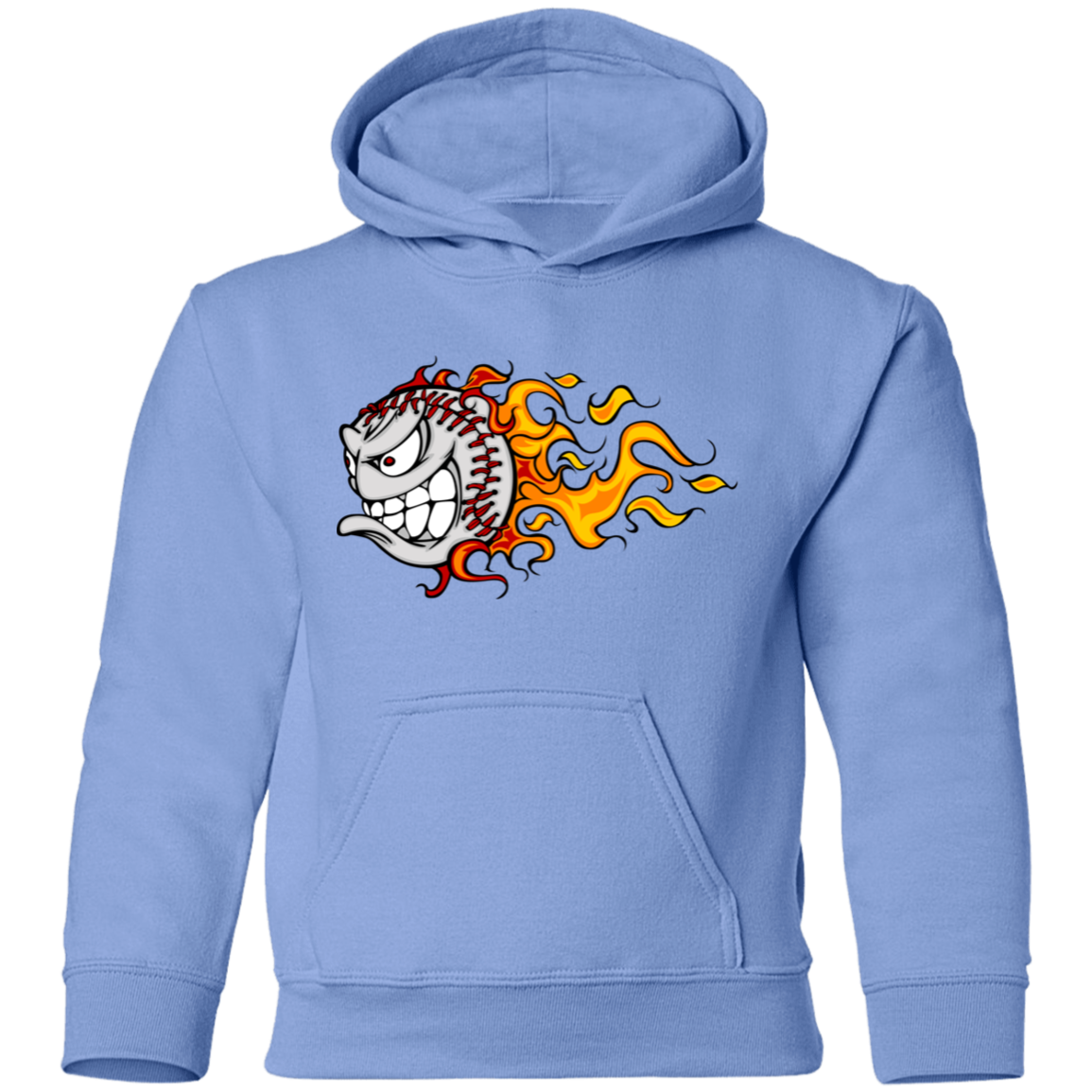 Baseball Fire Kids Hoodie