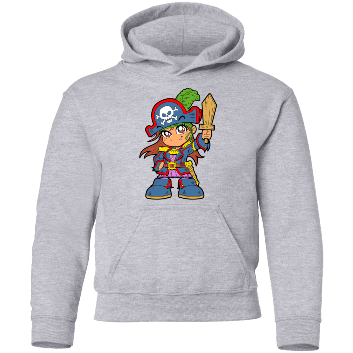 Pirate Girl Cartoon Kids Hoodie