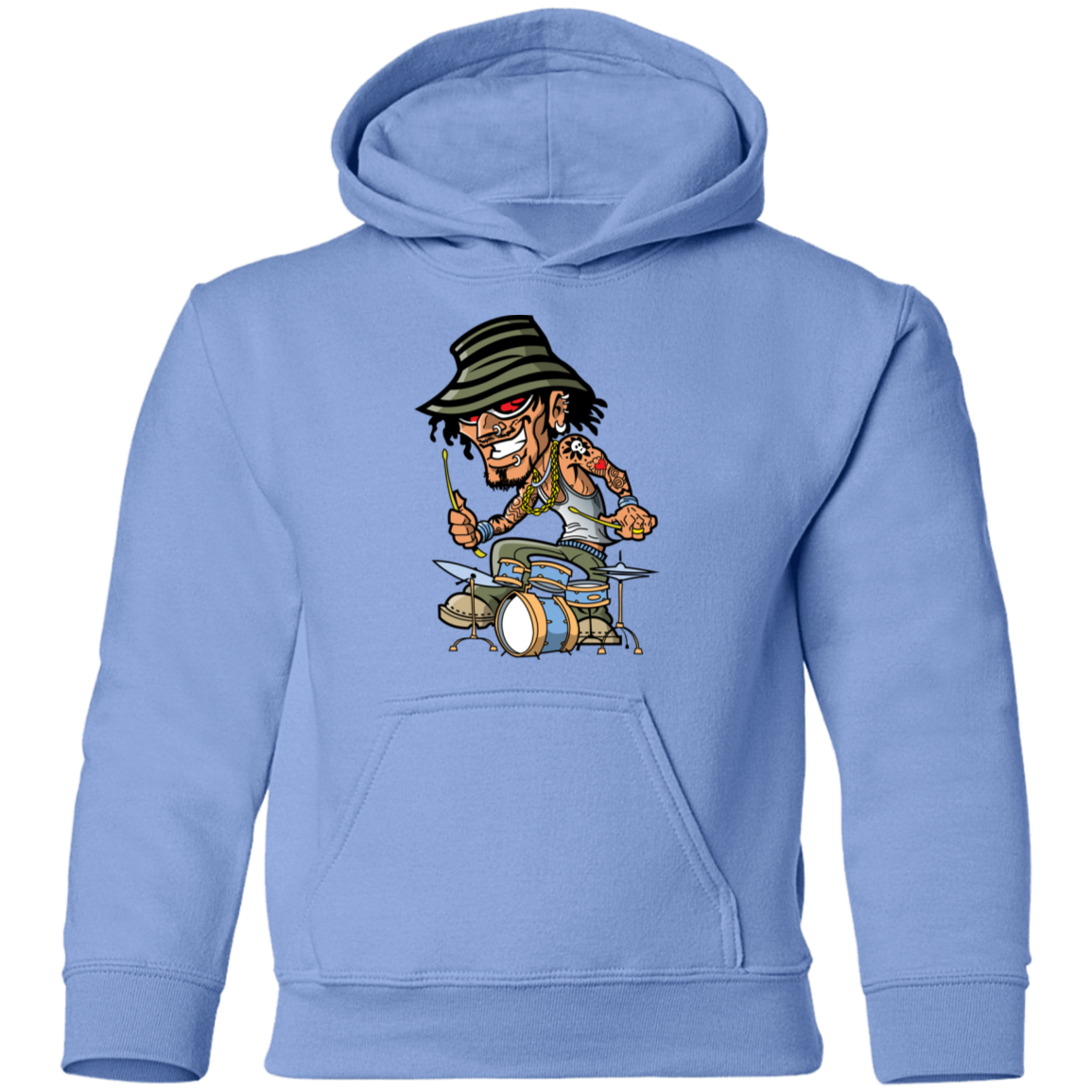 Drummer Cartoon Kids Hoodie