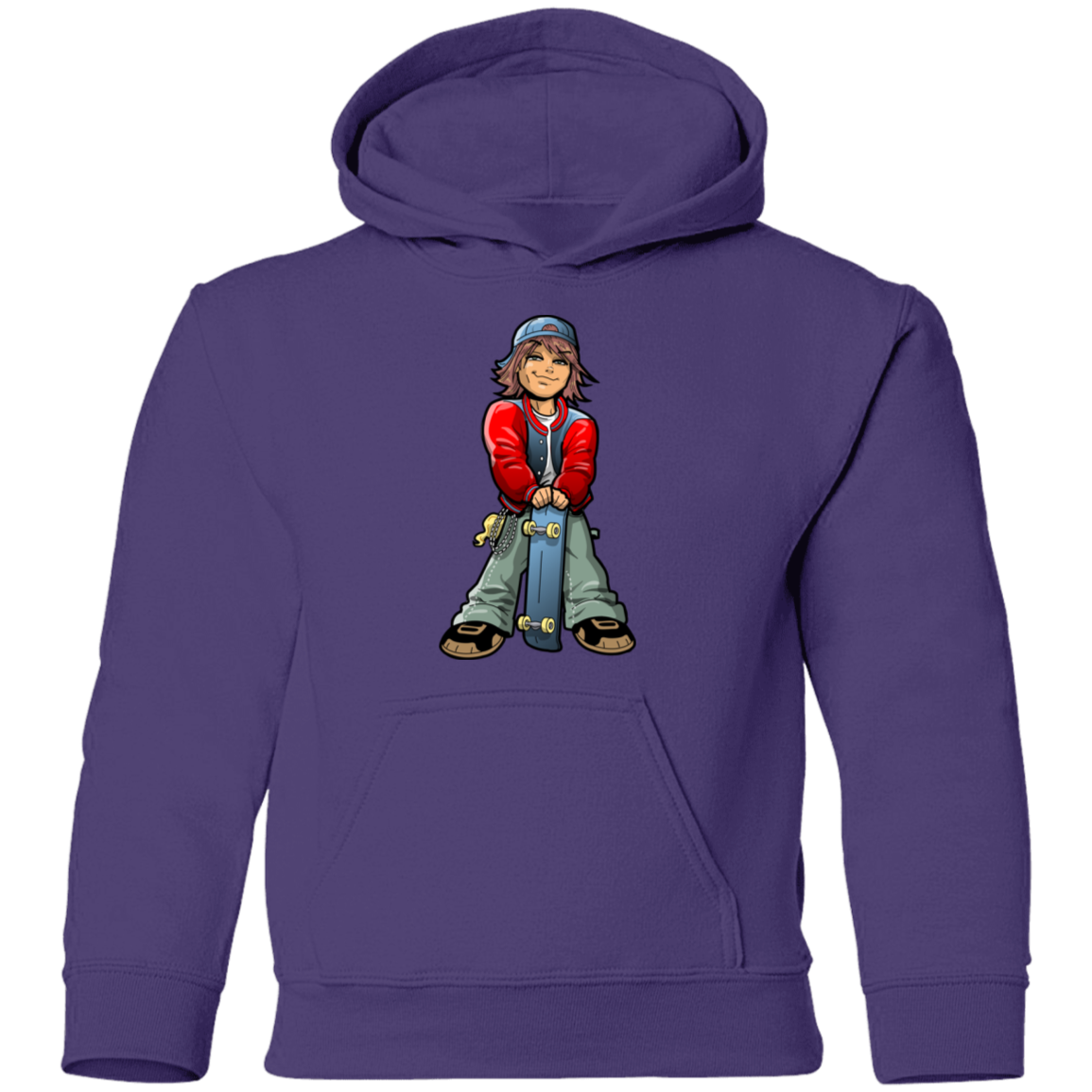 Skater Boy Cartoon Kids Hoodie