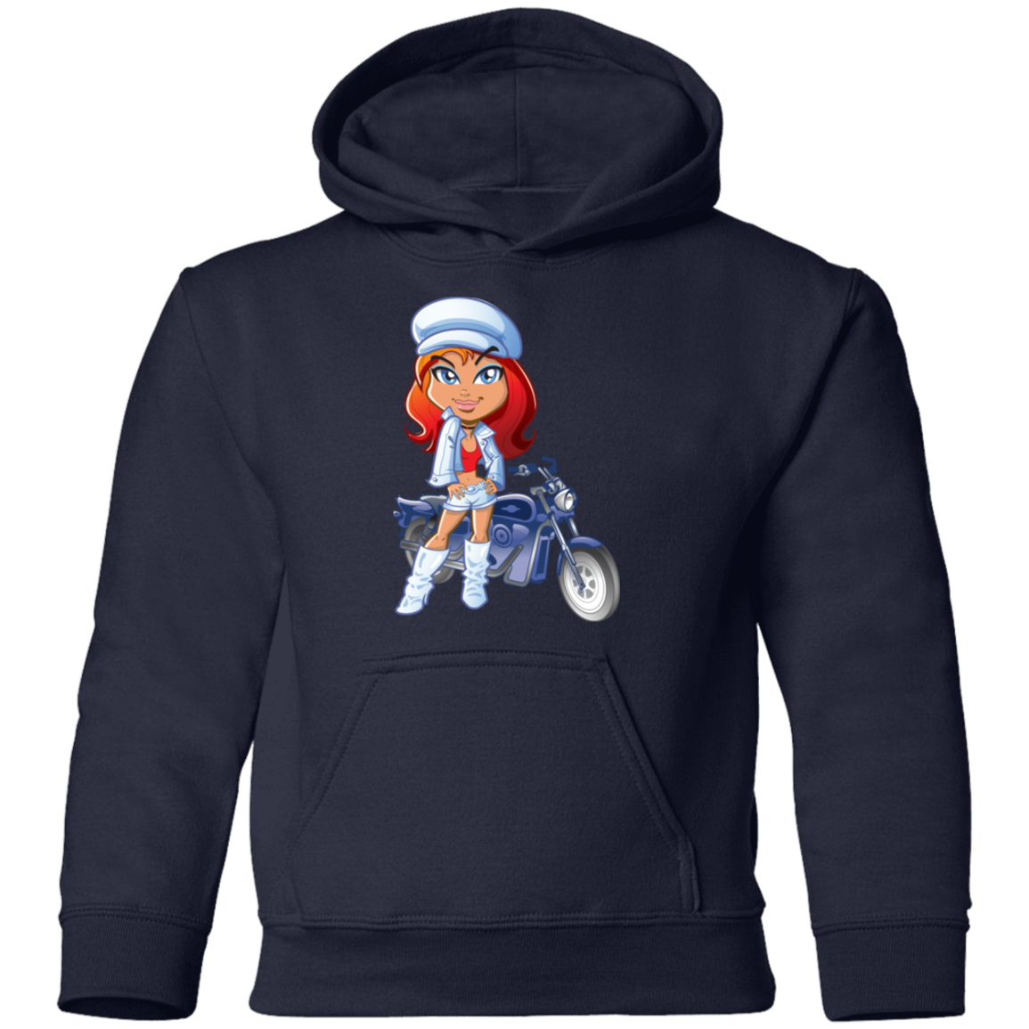 Motorcycle Girl Kids Hoodie
